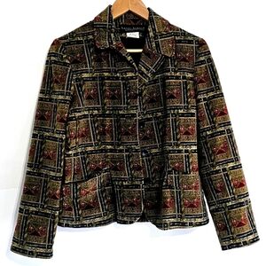 Vintage Harve Benard Cotton Blend Velvet Women's Blazer Jacket Size 8